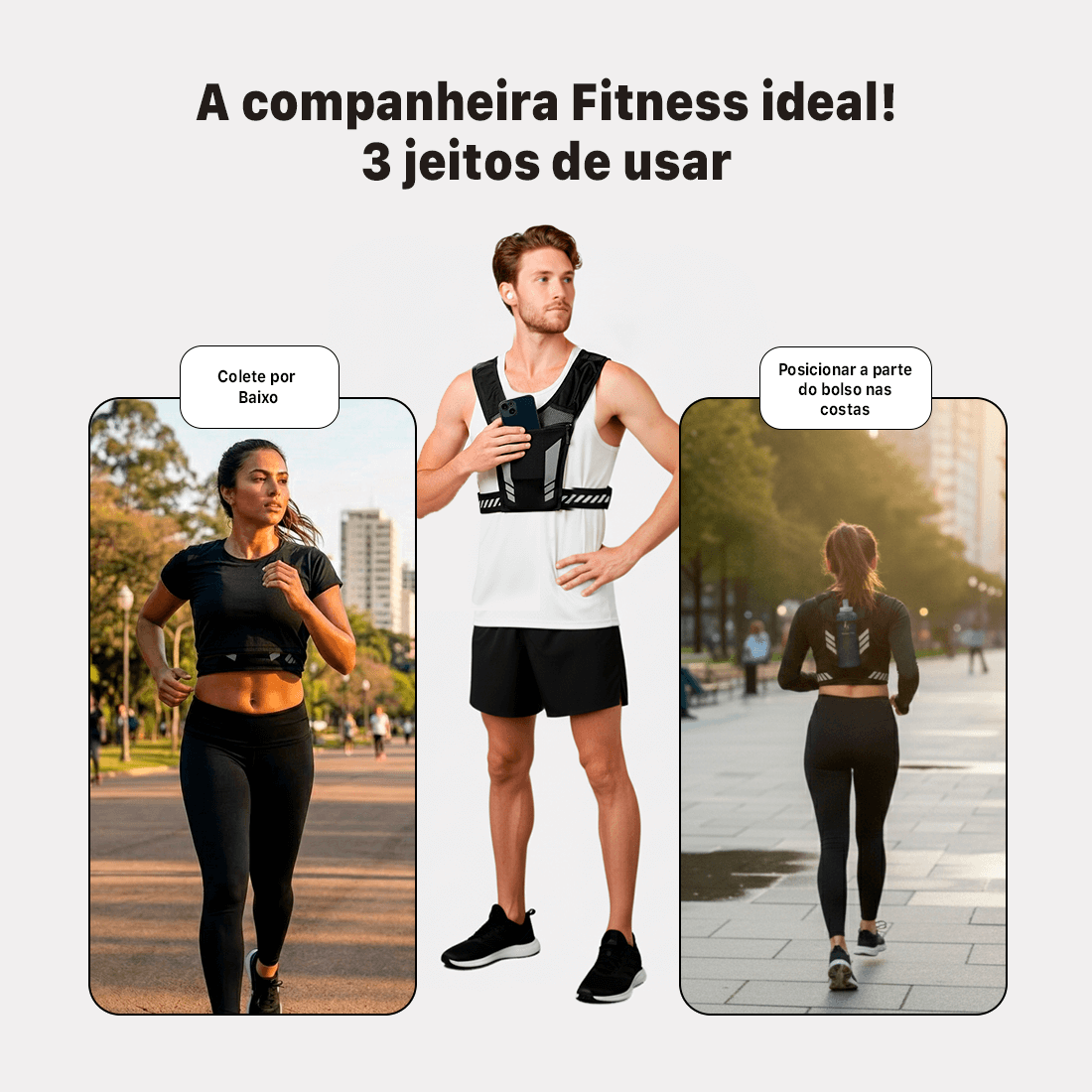 Colete de Corrida Nuvy Vision Ultraleve Refletor Antirroubo