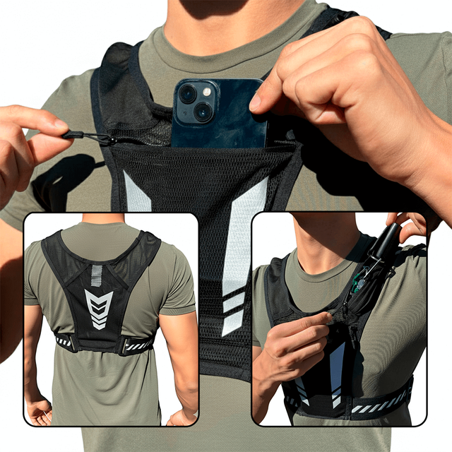 Colete de Corrida Nuvy Vision Ultraleve Refletor Antirroubo