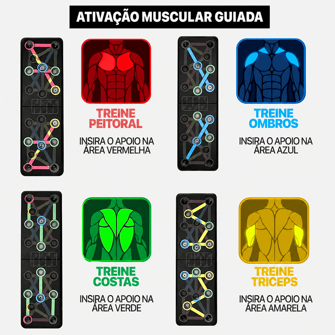 Prancha Nuvy Force 14 em 1 Aumentadora de força e definição +2 BRINDES (1 Vídeo com +13 Exercícios, 1 eBook)