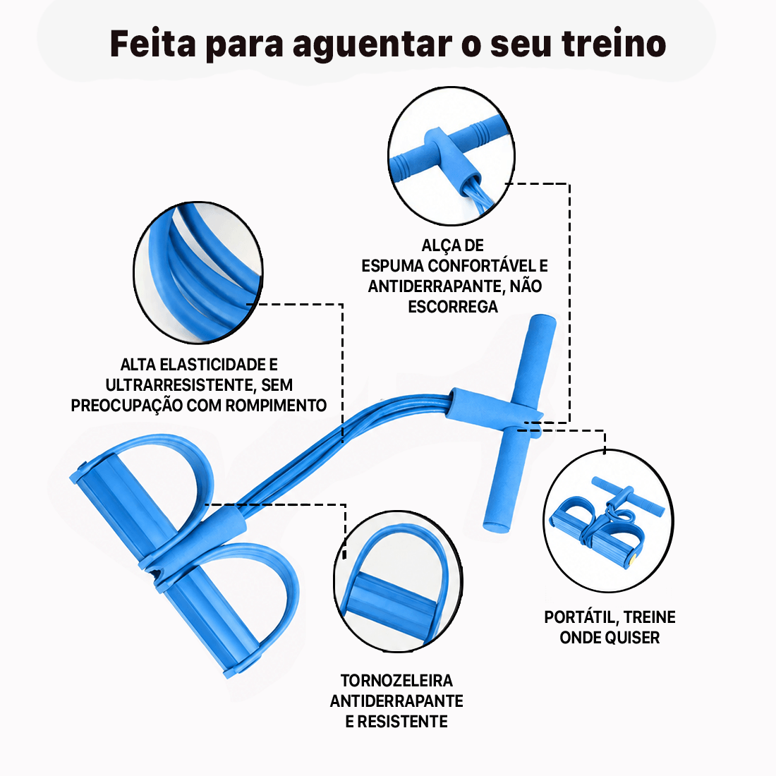 Elástico Nuvy -  Aumentador de força e definição +2 BRINDES (1 Vídeo com +13 Exercícios, 1 eBook)