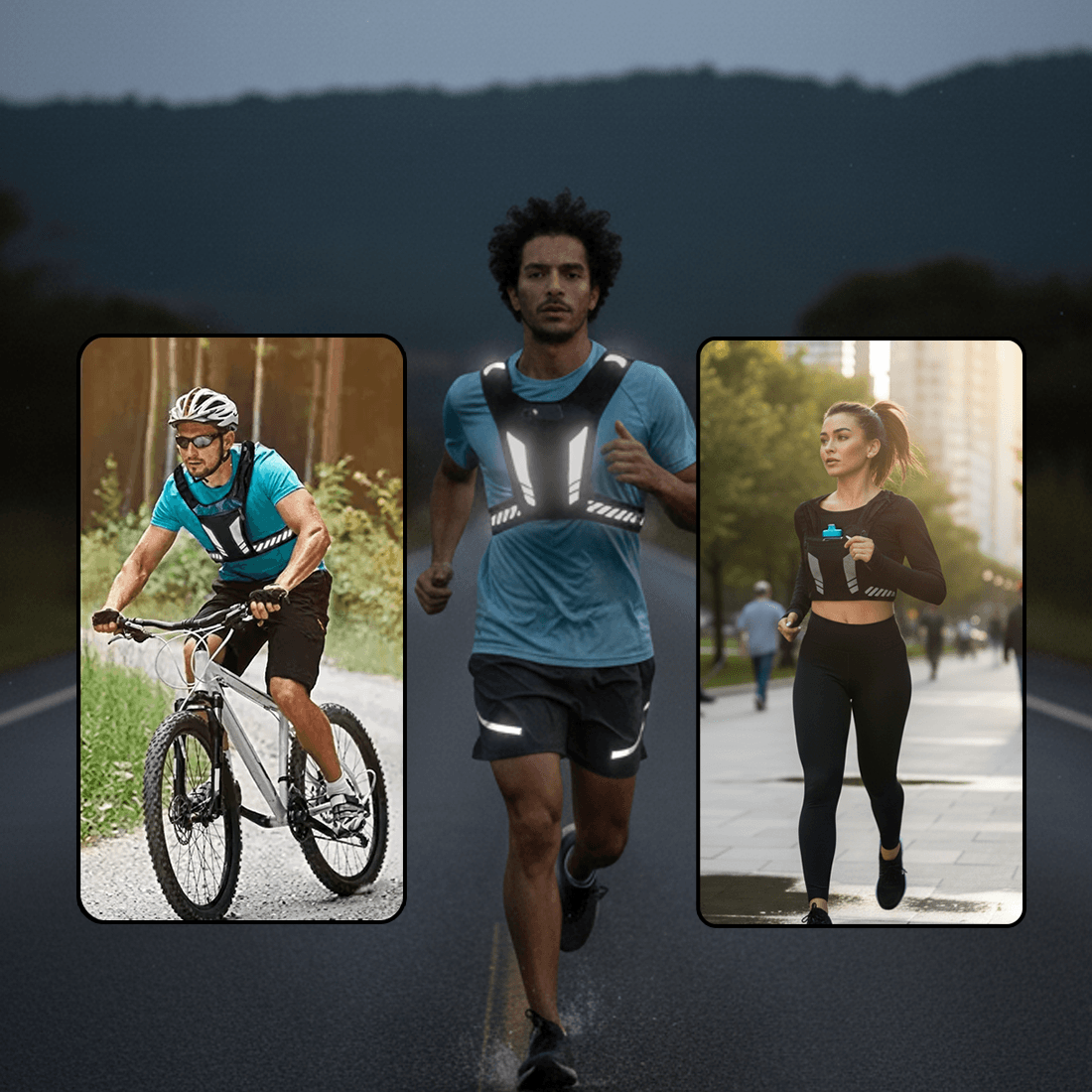 Colete de Corrida Nuvy Vision Ultraleve Refletor Antirroubo