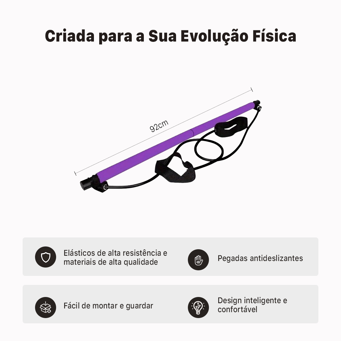 Barra de exercício Nuvy + Bônus Grátis - Treinamento de 20 Exercícios com o Bastão Nuvy