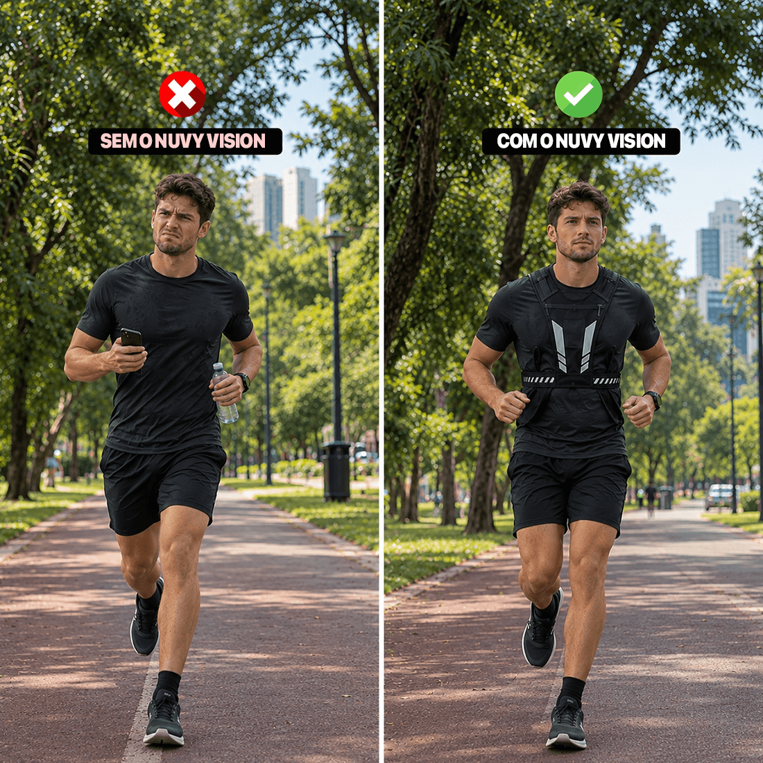 Colete de Corrida Nuvy Vision Ultraleve Refletor Antirroubo