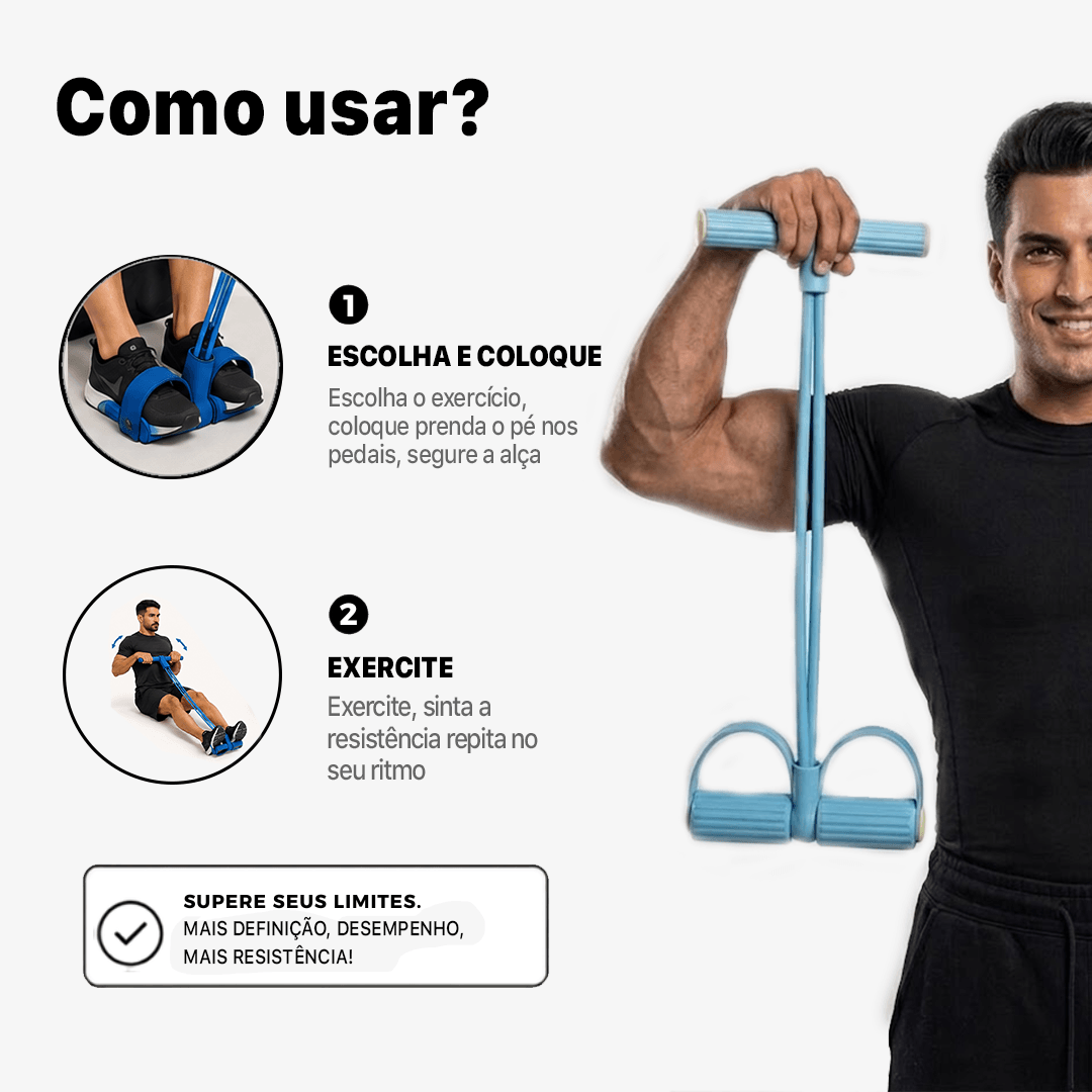 Elástico Nuvy -  Aumentador de força e definição +2 BRINDES (1 Vídeo com +13 Exercícios, 1 eBook)