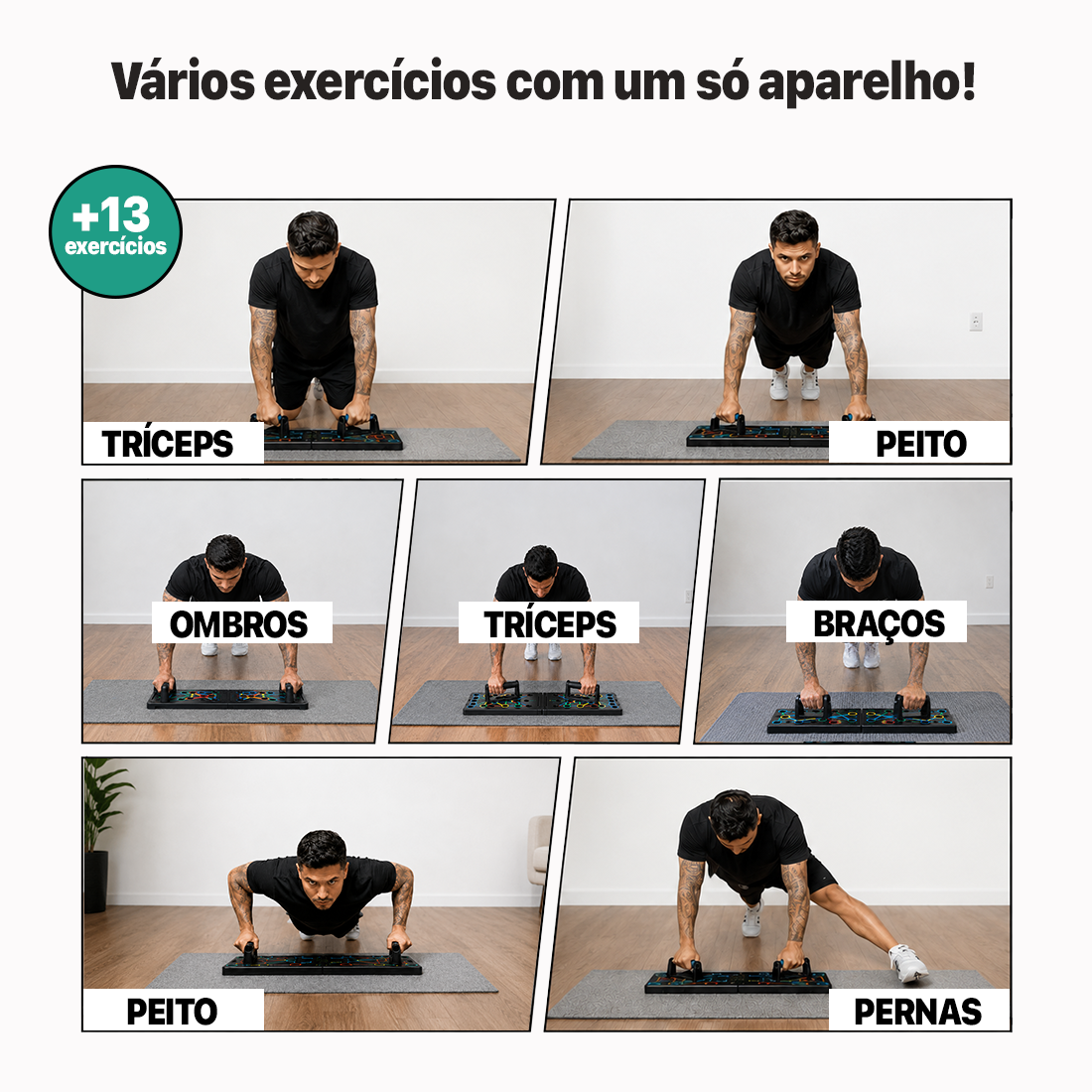 Prancha Nuvy Force 14 em 1 Aumentadora de força e definição +2 BRINDES (1 Vídeo com +13 Exercícios, 1 eBook)