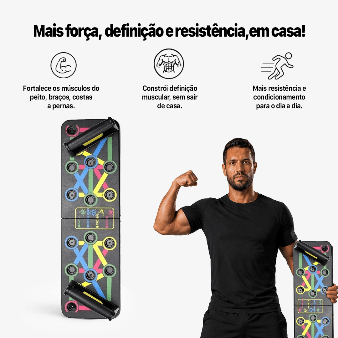 Prancha Nuvy Force 14 em 1 Aumentadora de força e definição +2 BRINDES (1 Vídeo com +13 Exercícios, 1 eBook)